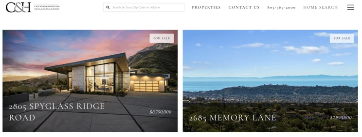 Homes in Santa Barbara website