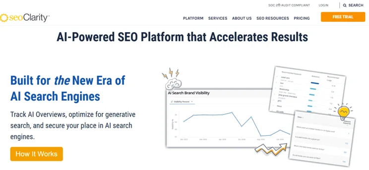seoClarity homepage
