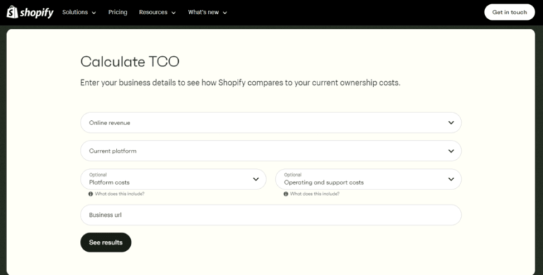 Shopify Launches Total Cost of Ownership Calculator