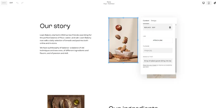 Screenshot of Squarespace interface showcasing how to add alt text in the membership area settings