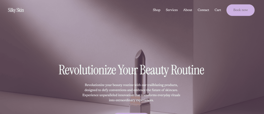 Preview of a Squarespace beauty site built with Blueprint AI