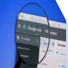google ads dashboard with magnifying glass over the words google ads