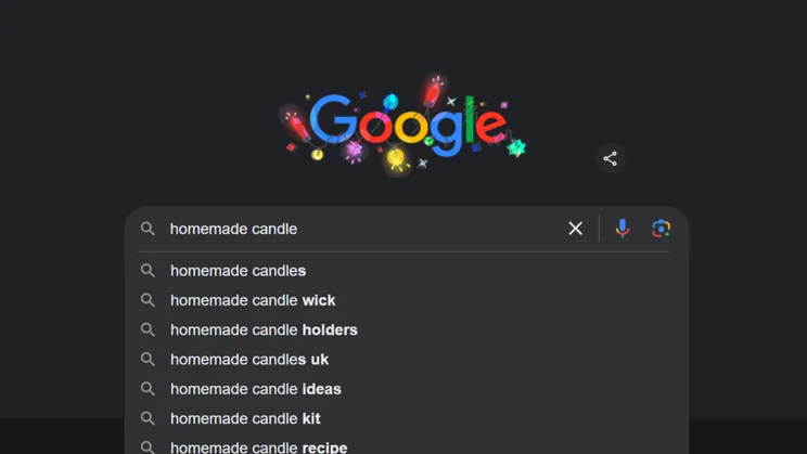 related search drop down when searching in Google
