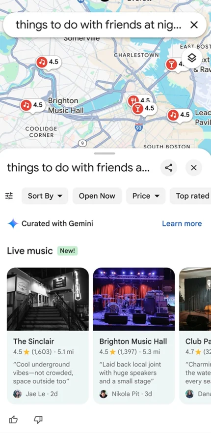 screenshot google maps app