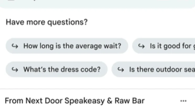 gemini suggested questions in google maps