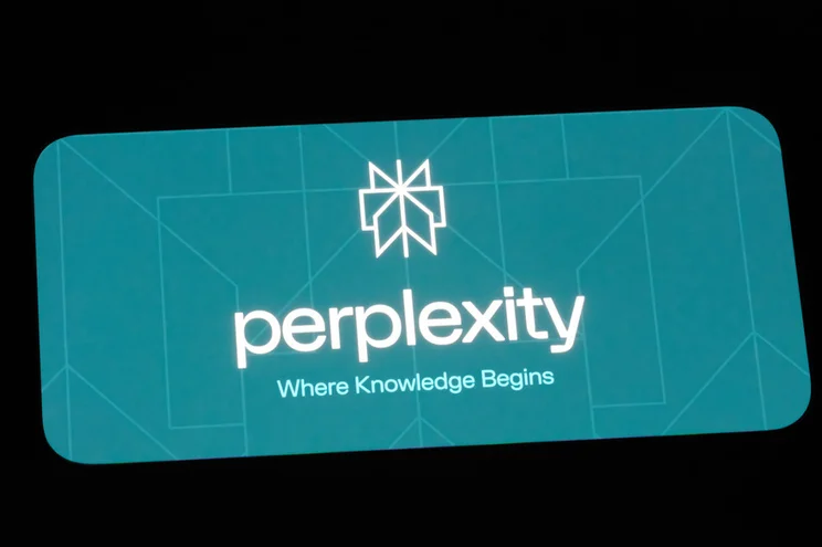 Mobile screen showing Perplexity AI logo