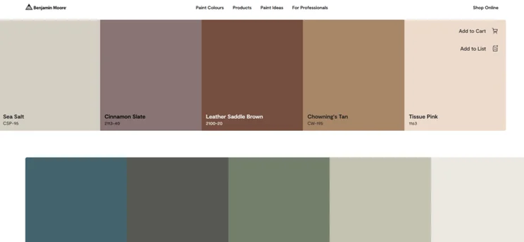 collection of 10 neutral colors in brown, green, and cream