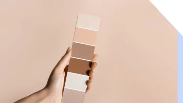 Neutral color swatches against wall