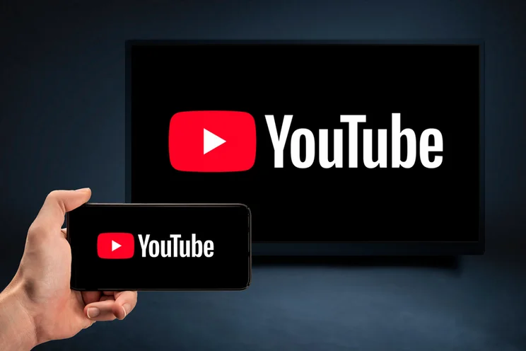 youtube logo on tv and phone