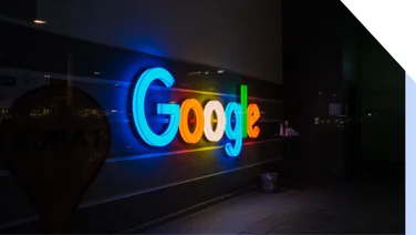 Google logo in lights