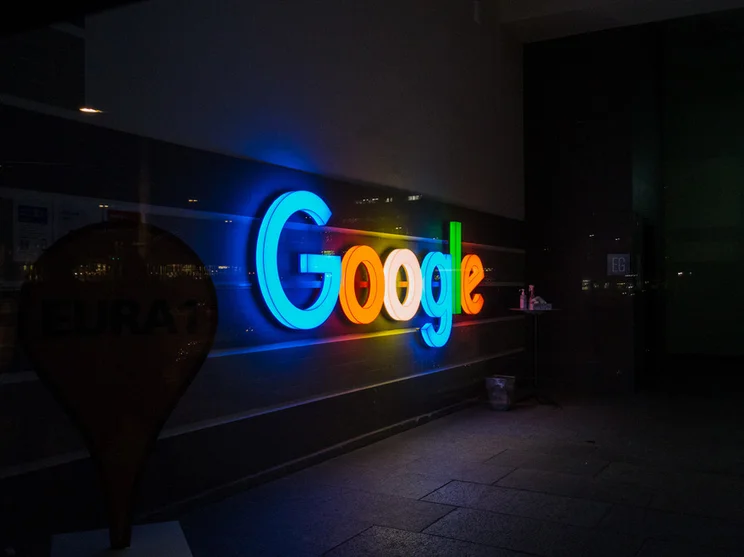 Google logo in lights
