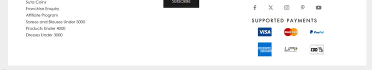 Support payment gateway logos in the footer of a website
