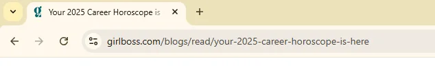 Girlboss blog post with a date in the URL