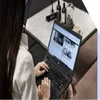 Woman working on a laptop