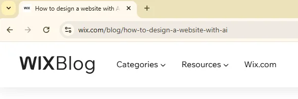Wix URL example for a blog post