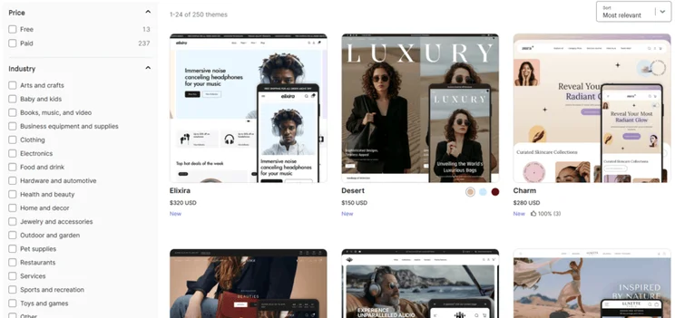 Shopify template library