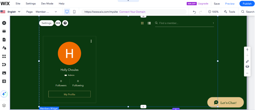 Wix Members Widget Example