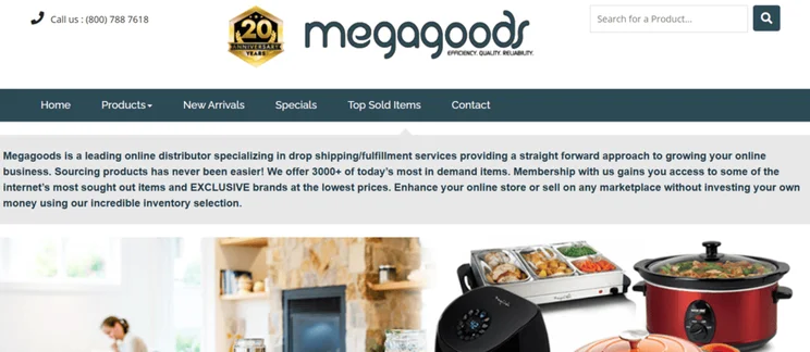 Megagoods homepage