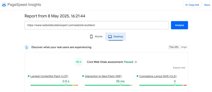 Insights from Google's PageSpeed Insights