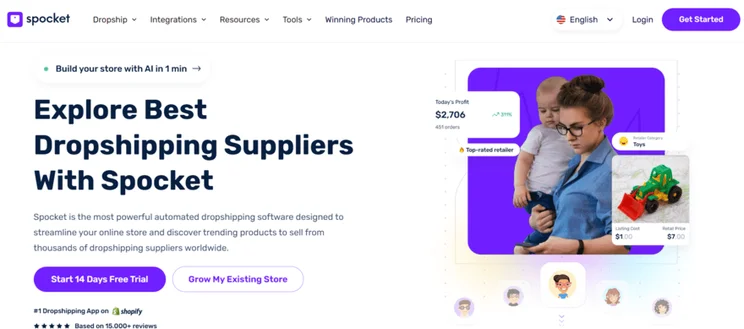 Spocket homepage