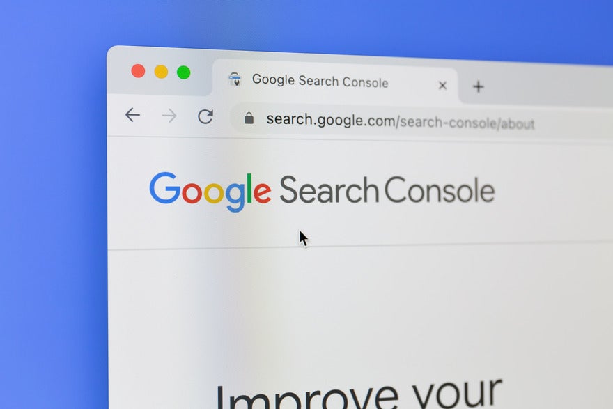 AI Mode in GSC Google Search Console logo in Safari browser