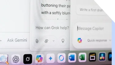 Close up of text boxes for different AI powered chat bots