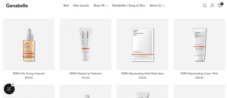 four skincare products with PDRN as the key ingredient