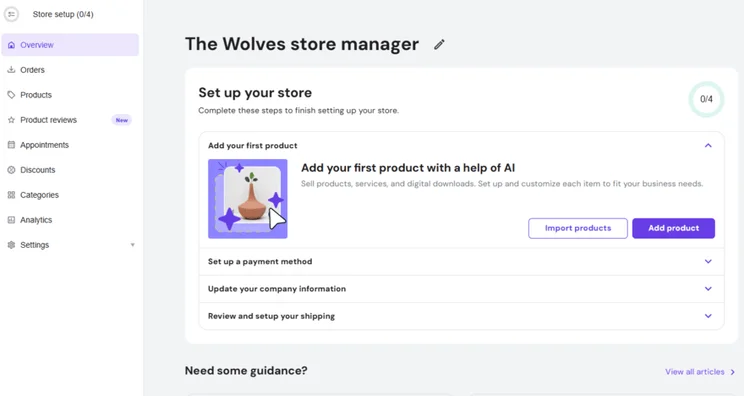 Hostinger store setup checklist