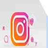 Instagram logo with floating social icons in bubbles around it