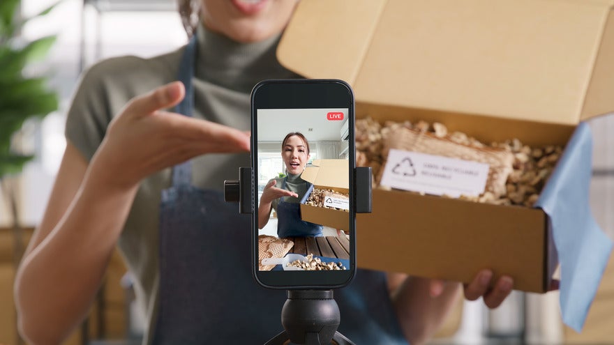 TikTok Community Fest Person live streaming a product showcase