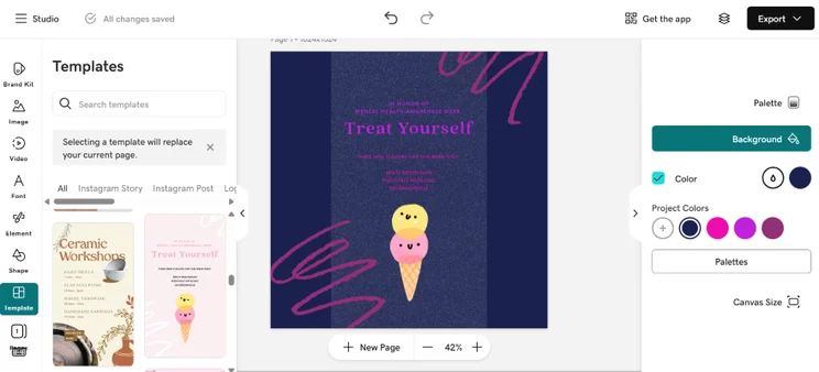 A colorful graphic promoting a "Treat Yourself" event for Mental Health Awareness Week, featuring playful ice cream illustrations.