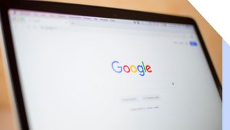 Laptop screen showing Google homepage