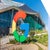 Large statue of Google logo outside Google Office