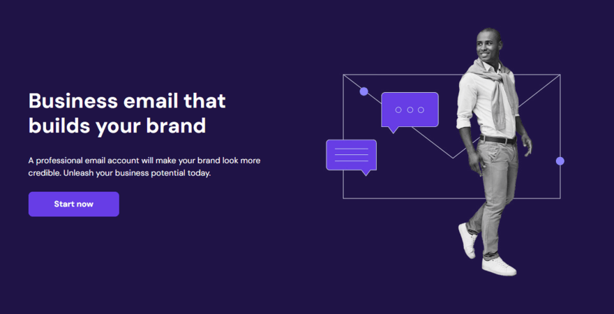 Hostinger's business email landing page