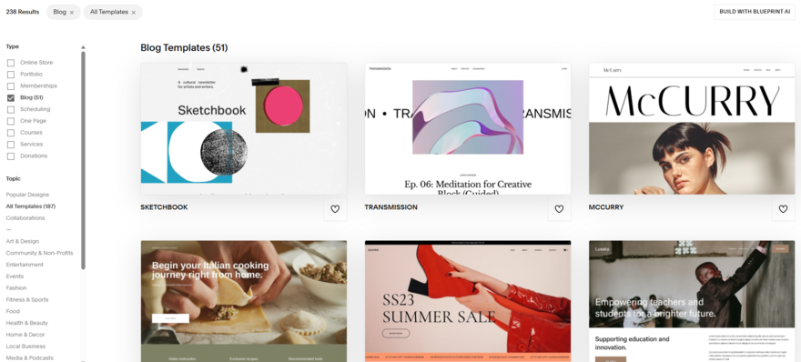 Squarespace templates (1) Squarespace template library