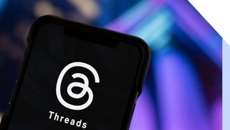 Mobile showing Threads logo