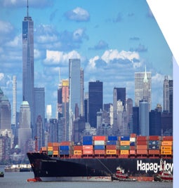 Container ship in New York City