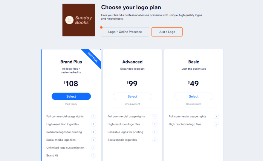 Wix logo maker pricing Wix logo maker packages and pricing