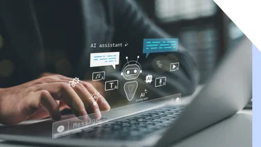 AI website tools floating above a laptop