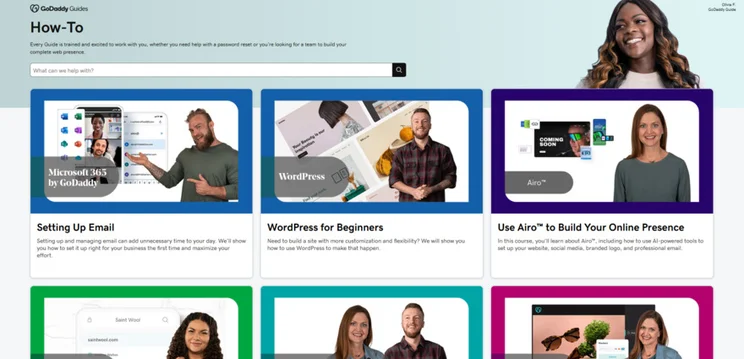 GoDaddy resource center video how-to section