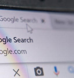 Mouse hovering over Google search tab in a browser