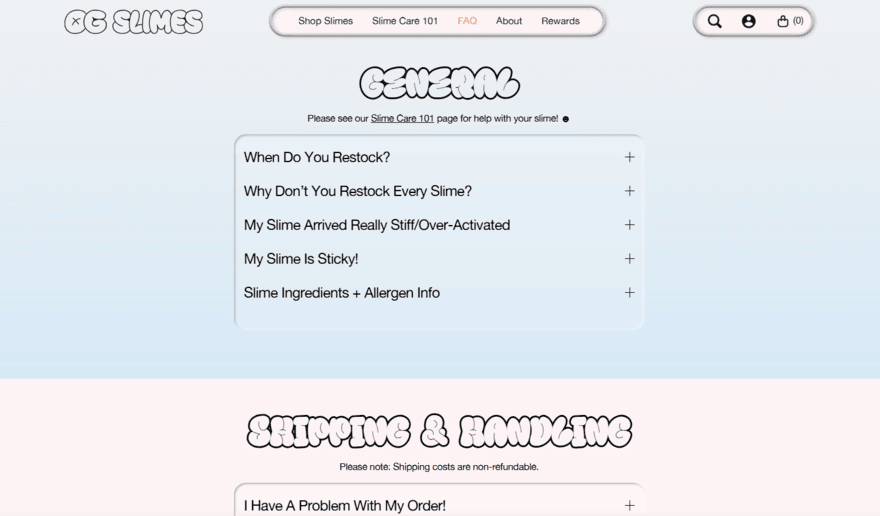 OG Slimes FAQs OG Slimes FAQ page