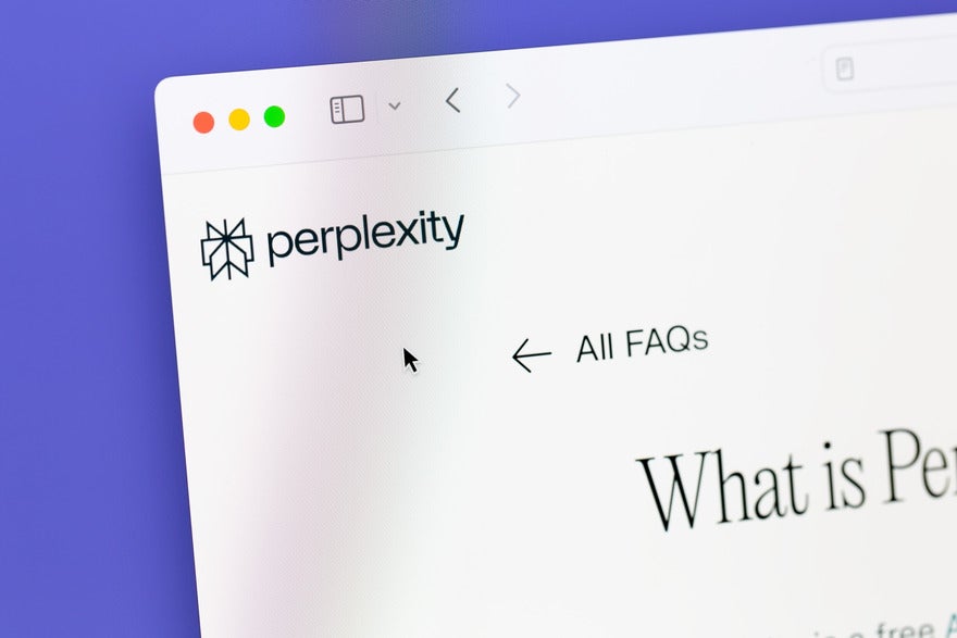 Perplexity Comet Plus Perplexity page in apple Safari browser