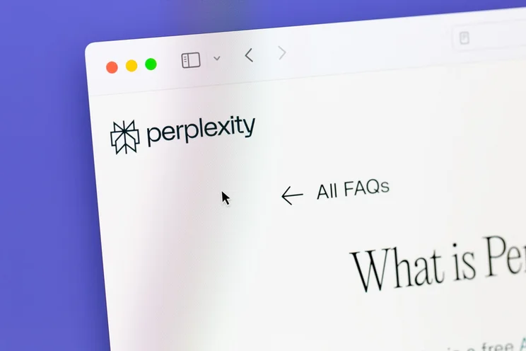 Perplexity page in apple Safari browser