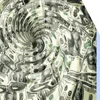 US dollars distorted by a water whirlpool