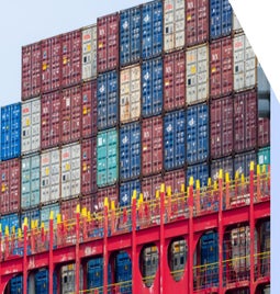 Shipping containers stacked up