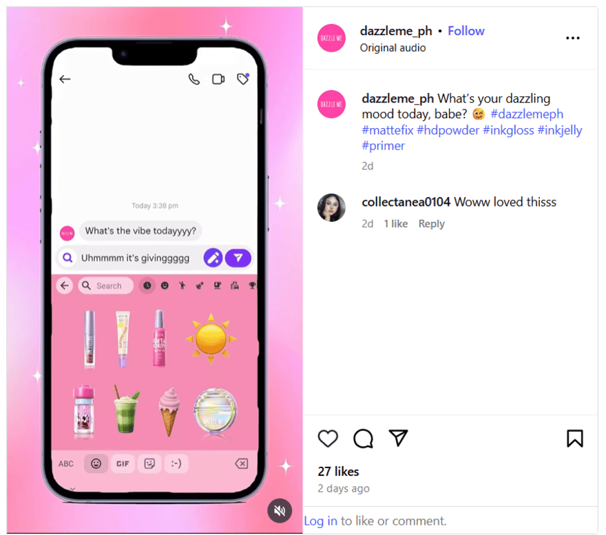 What's The Vibe Instagram Trend A smartphone displays a cheerful chat interface with vibrant emojis and themed icons against a pink background, inviting user interaction