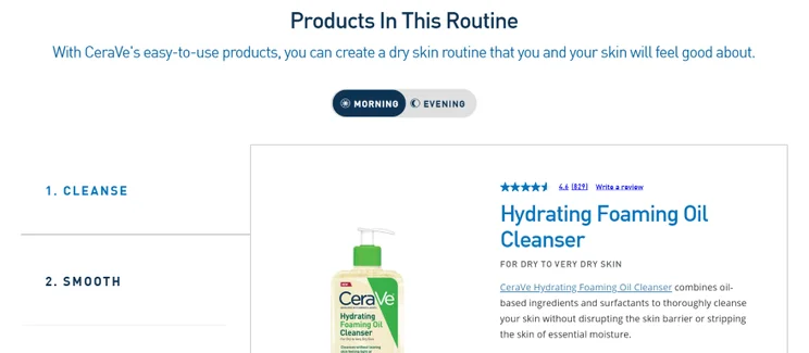 Image of CeraVe Hydrating Foaming Oil Cleanser, highlighting its use for dry skin with a pump bottle and product details visible.
