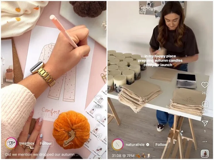 Two brands announcing the release of their pajama collection and scented candles