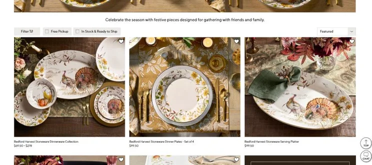 A collection of festive stoneware dinnerware, featuring autumnal designs, perfect for gatherings with friends and family.